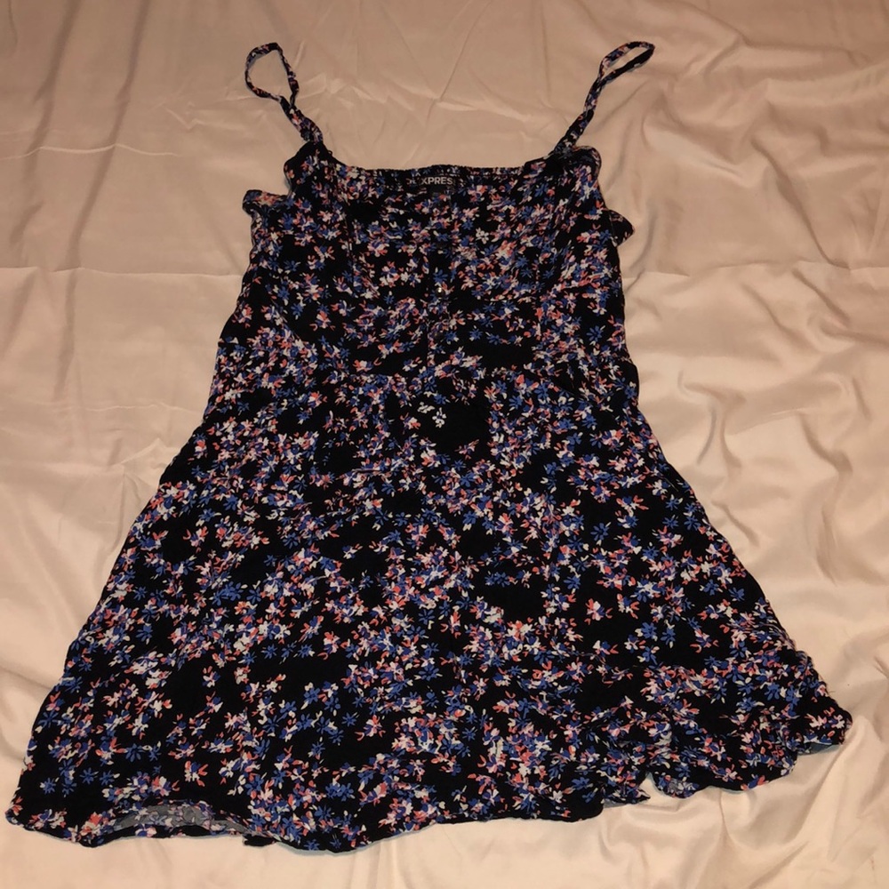 Mini Flower Dress Pink White and Blue